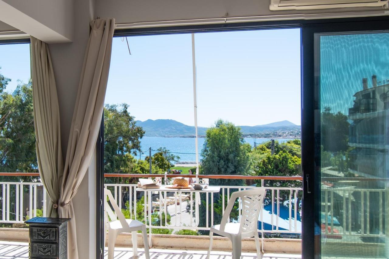 Lavish & Spacious Apt With Stunning Seaview, 10 Min Ath Airport Artemida  Dış mekan fotoğraf